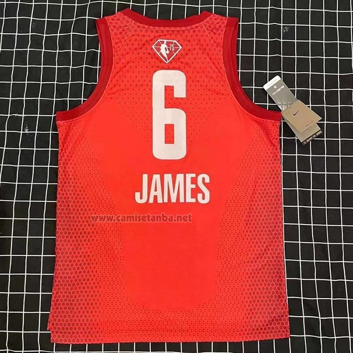 Camiseta All Star 2022 Los Angeles Lakers LeBron James #6 Granate.